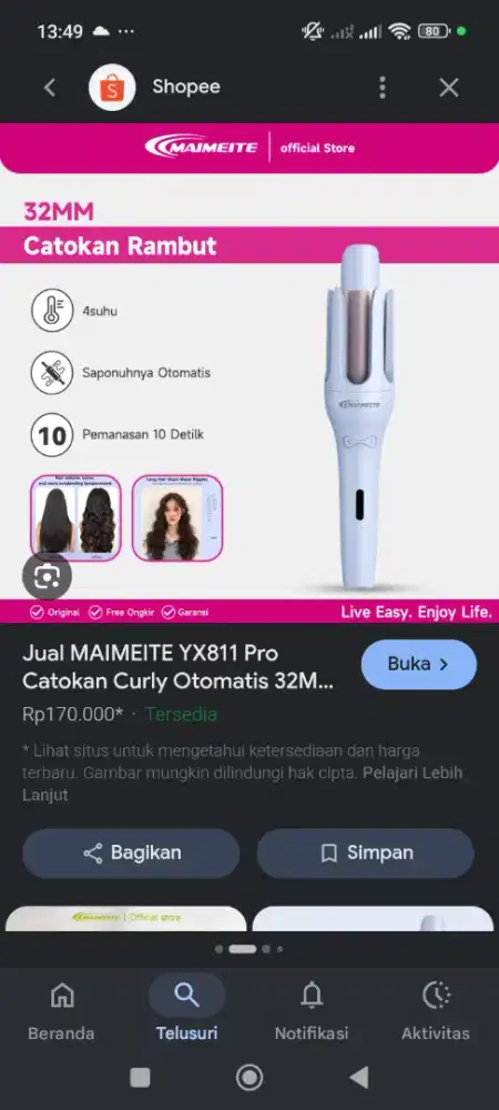 DIJUAL CATOK CURLY MAIMEITE
