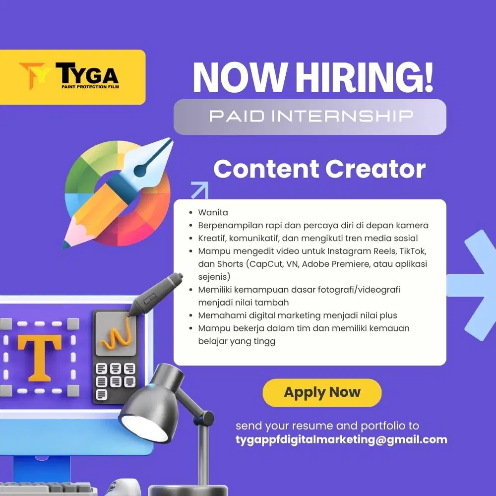 Lowongan Kerja Paid Internship – Content Creator