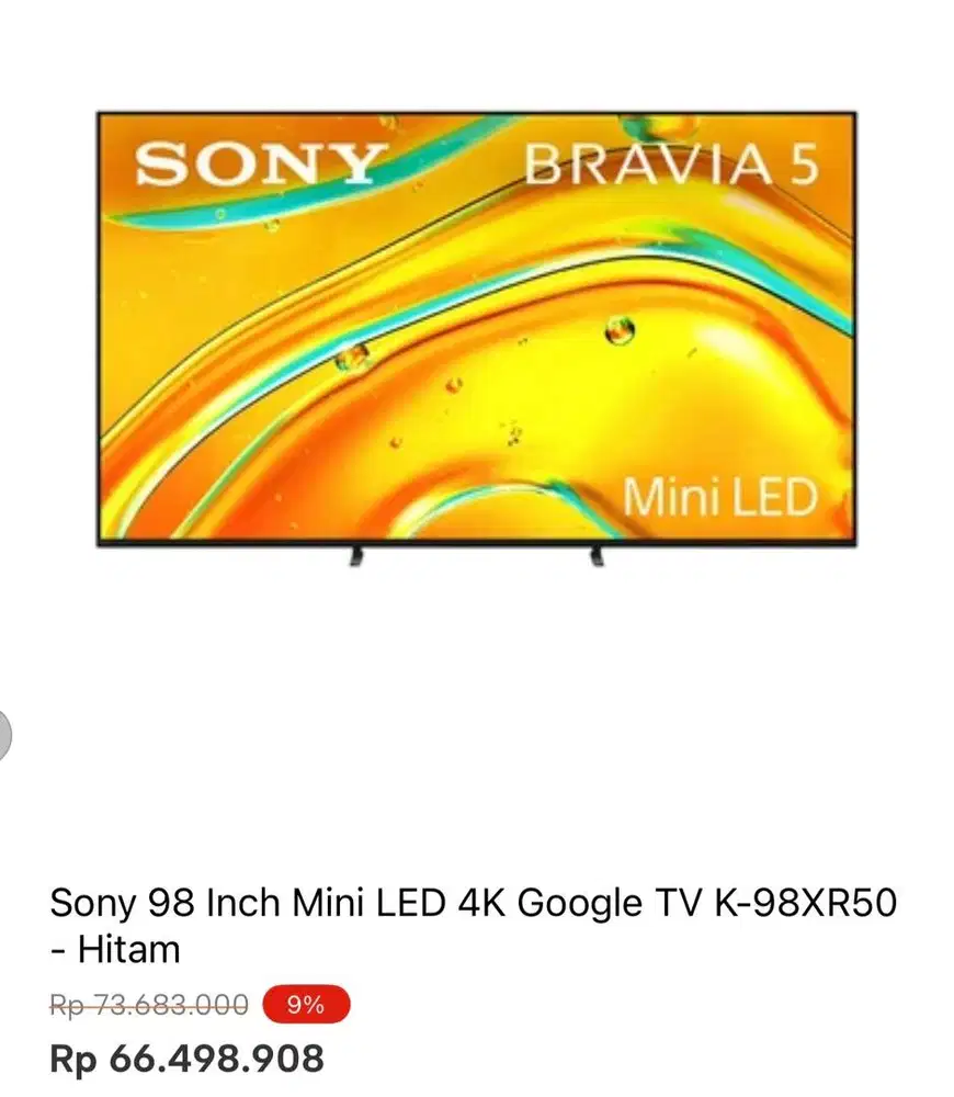 SONY GOOGLE TV 4K MINI LED 98inci