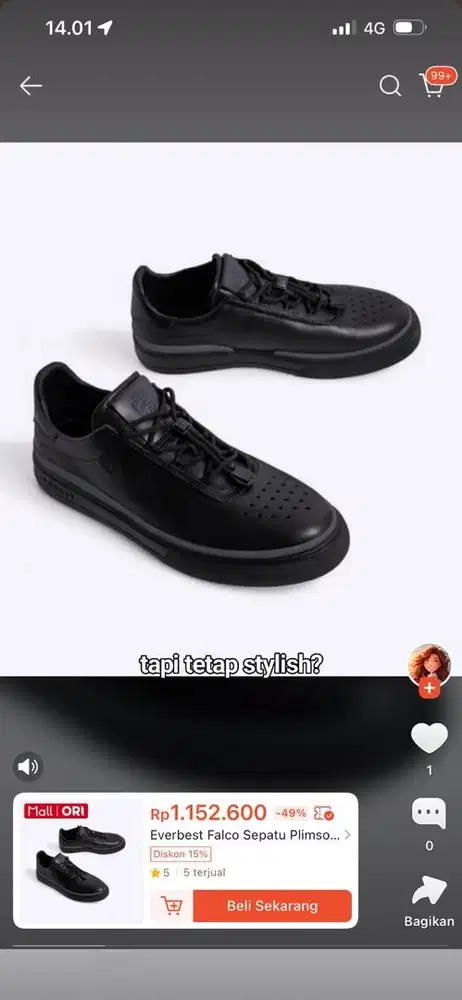 Sepatu Black (Everbest)