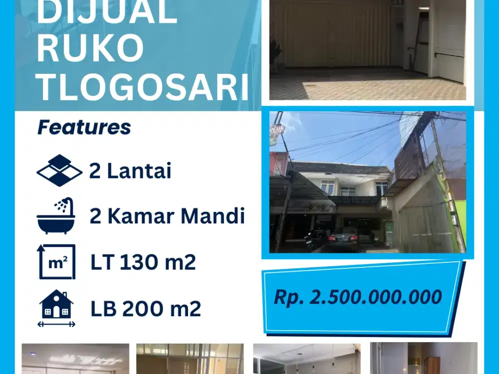 Ruko 2 Lantai Siap Pakai di Jalan Utama Tlogosari Raya – Langsung Dapat Passive Income Sejak Hari Pertama