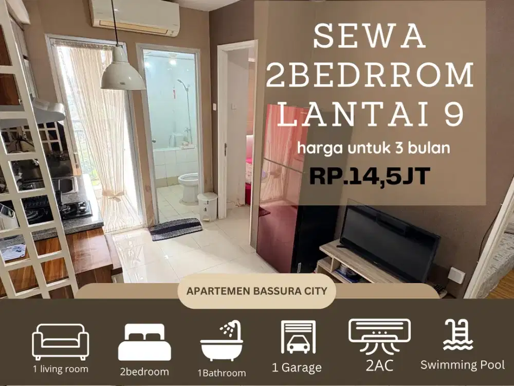 sewa 2kamar full furnis apartemen bassura city fasilitas terlengkap