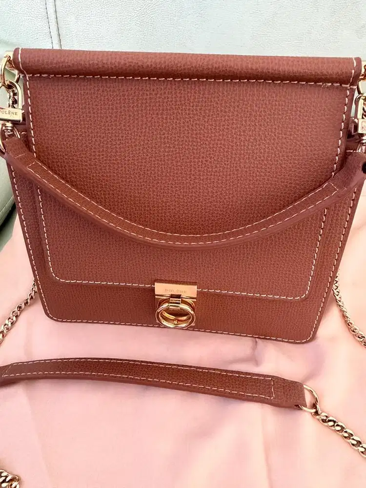 Tas polena warna gold coklat