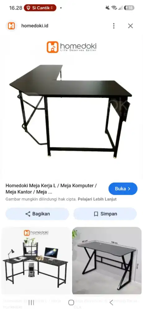 Meja kerja bentuk L