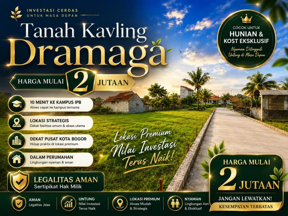 Tanah Dekat Kampus IPB, Hanya 2 Jt-an SHM