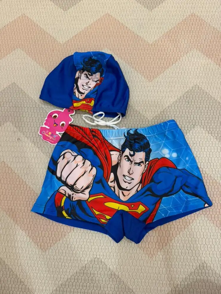 Celana Renang Anak Laki laki Superman Topi
