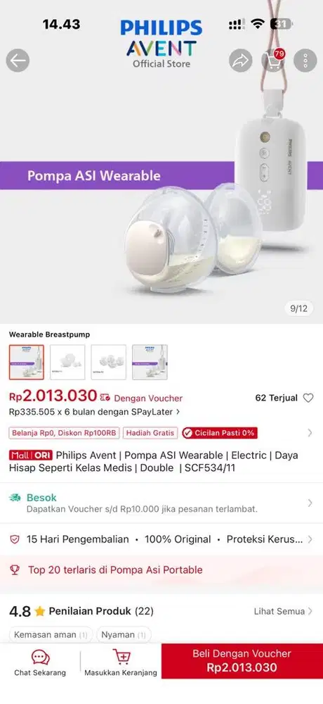Pompa asi philis 99% mulus