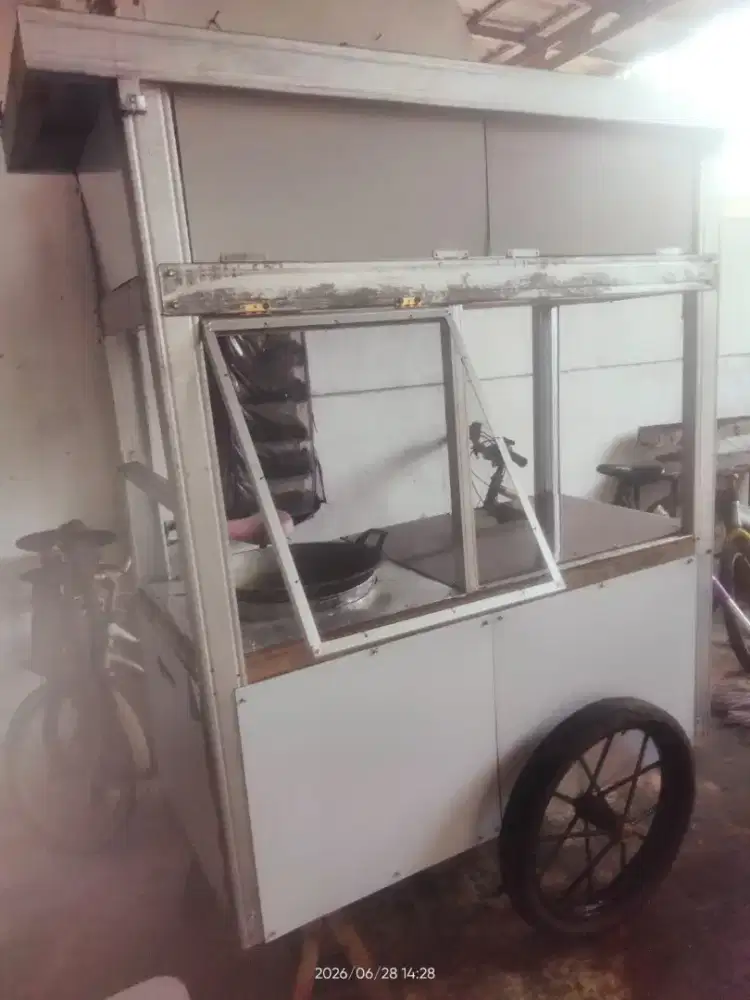 JUAL CEPAT GEROBAK GORENGAN KOKOH SIAP PAKAI