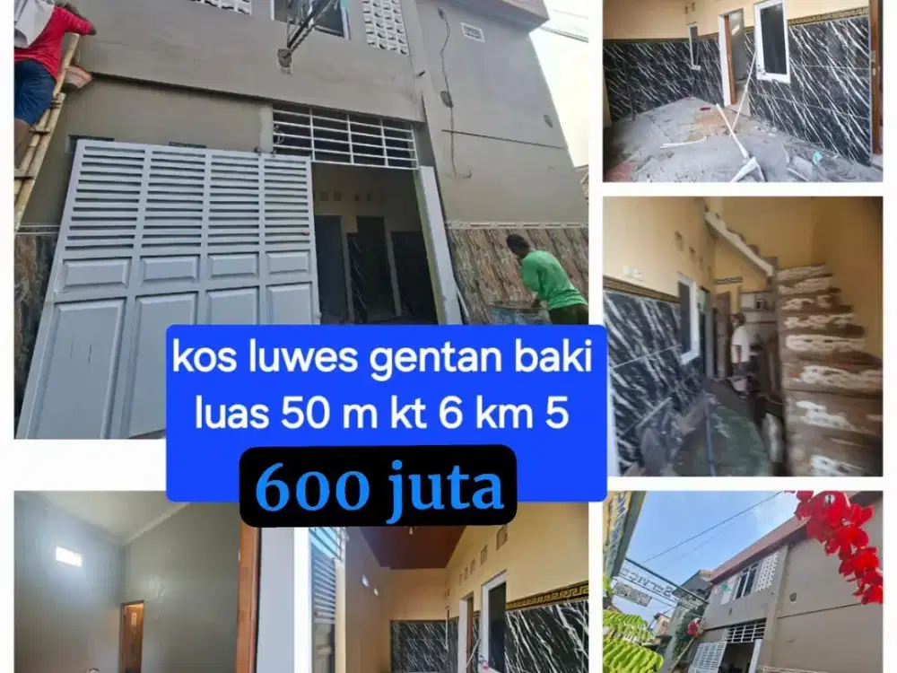 JUAL KOS KOSAN MURAH 6 KAMAR  2 LANTAI DEKAT MALL LUWES GENTAN MEPET SOLO