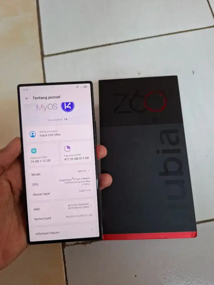 Nubia z60 ultra global ram 16/512