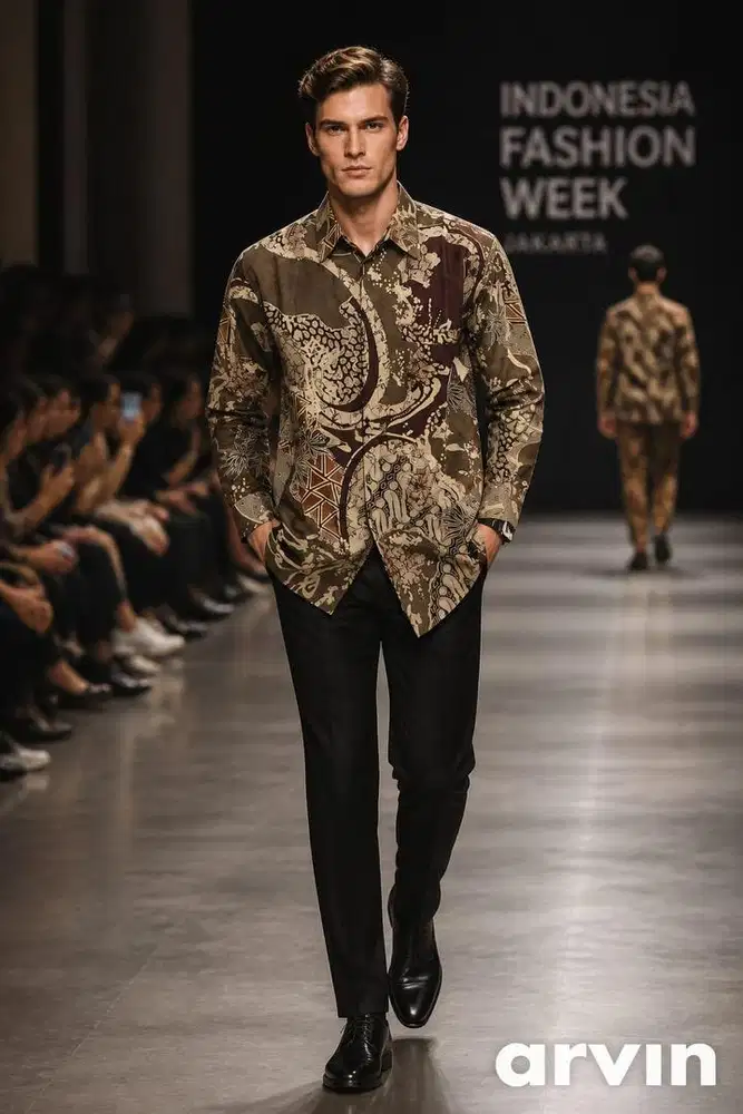Baju batik lengan pendek