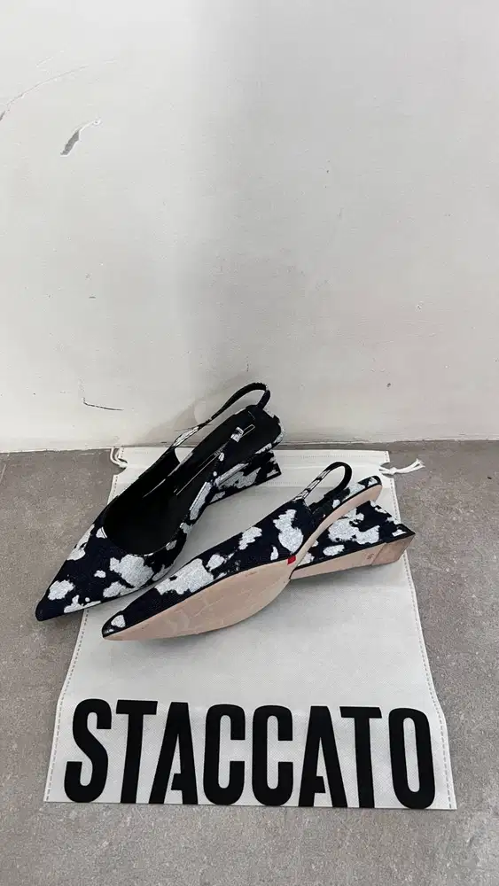 Slingback wedges with cow pattern STACCATO