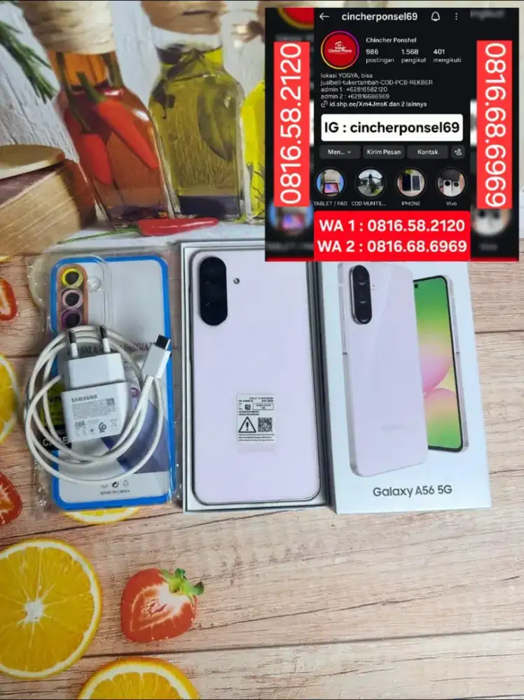 SAMSUNG A56 5g 8/256 likenew istimewa grns 2027 free adaptor n case