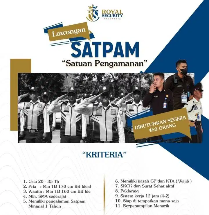 Dibutuhkan security yang bepengalaman.