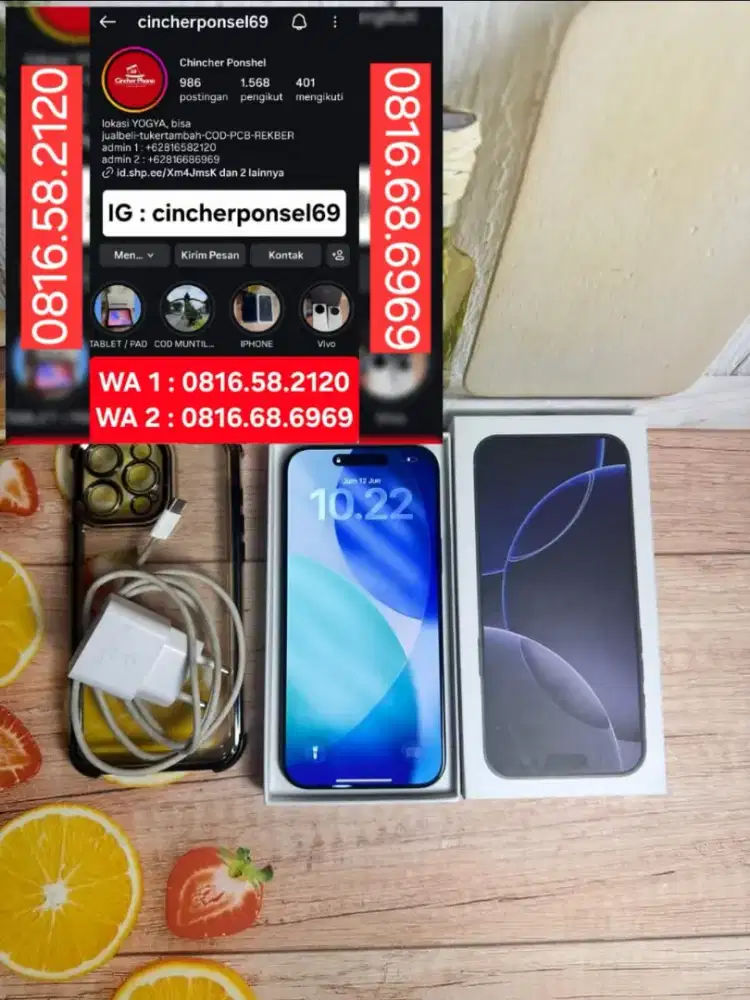 Jual hp likeNEW Iphone 16 ProMax 256Gb ibox istimewaa grns 10 2026