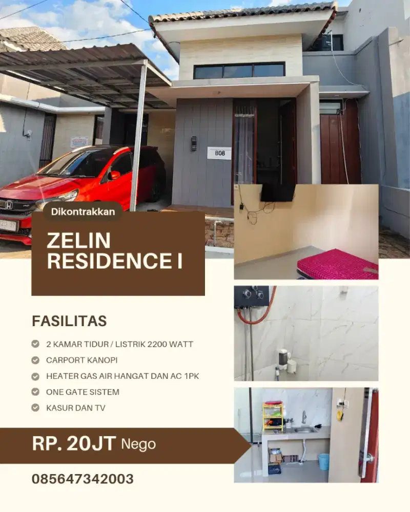 DIKONTRAKKAN RUMAH ZELINE RESIDENCE 1 SIWAL BAKI KOMPLIT ISIAN