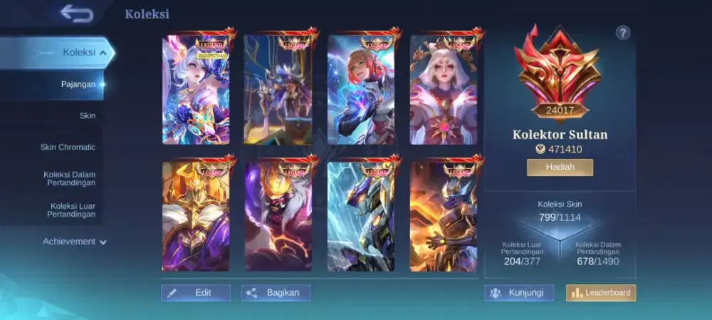 Akun Mobile legend collector sultan