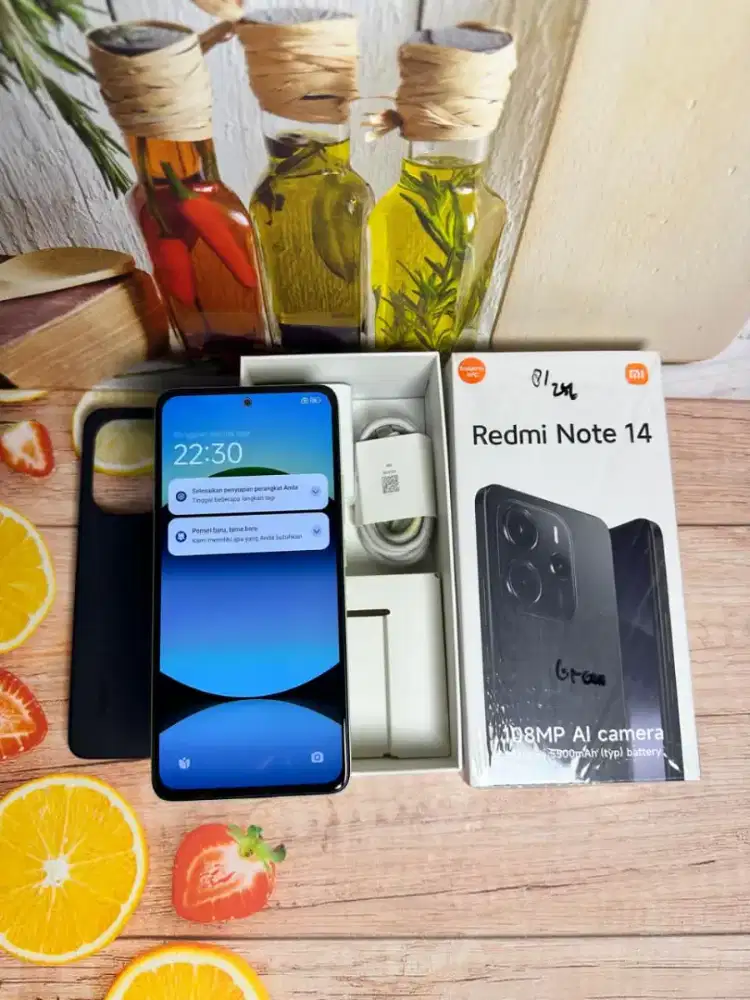 Jual hp likenew REDMI NOTE 14 8/256 istimewa BH 100% siklus 6x