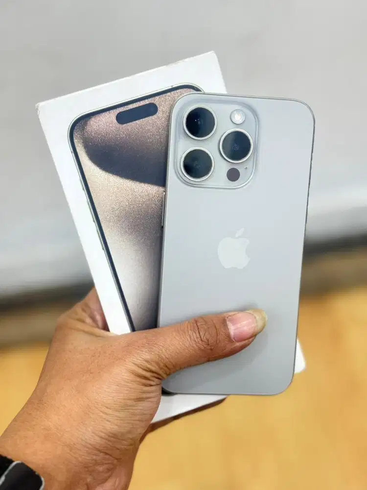 Iphone 15 pro 128Gb natural second resmi iBox bh 81% fullset original