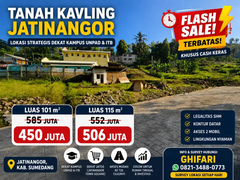 Tanah Investasi Jatinangor Dekat Kampus UNPAD & ITB | Flash Sale