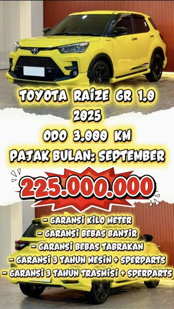 [ ODO 3.000 KM ] TOYOTA RAIZE GR SPORT 1.0 AT 2025