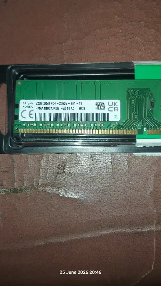 1x 32GB SK-Hynix DDR4 Ecc Udimm unbuffered unreg 2666