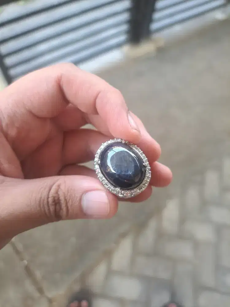 Cincin perak 925 safir bangsing kresna sapphire ceylon srilankaberlian