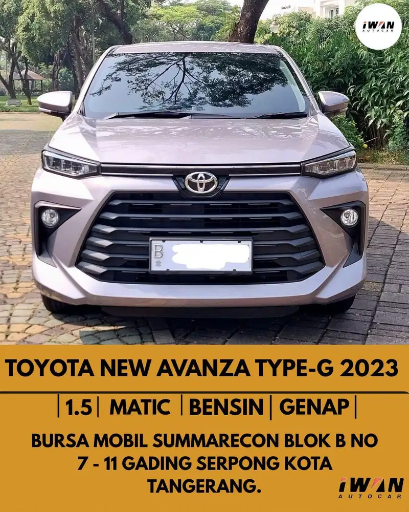 2023 TOYOTA NEW AVANZA G 1.5 AT