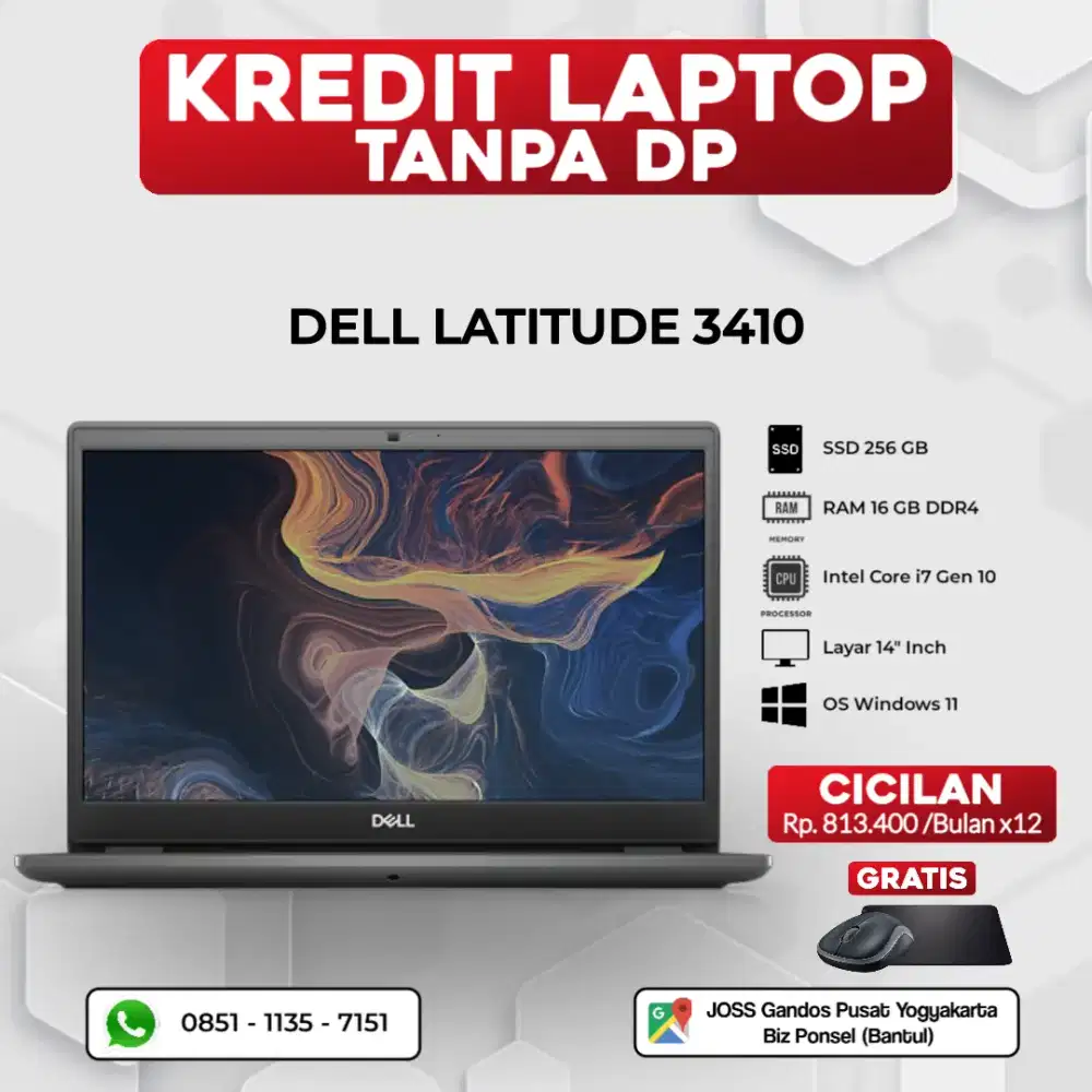BISA KREDIT LAPTOP DELL LATITUDE 3410 | INTEL CORE I7 | RAM 16GB DDR4