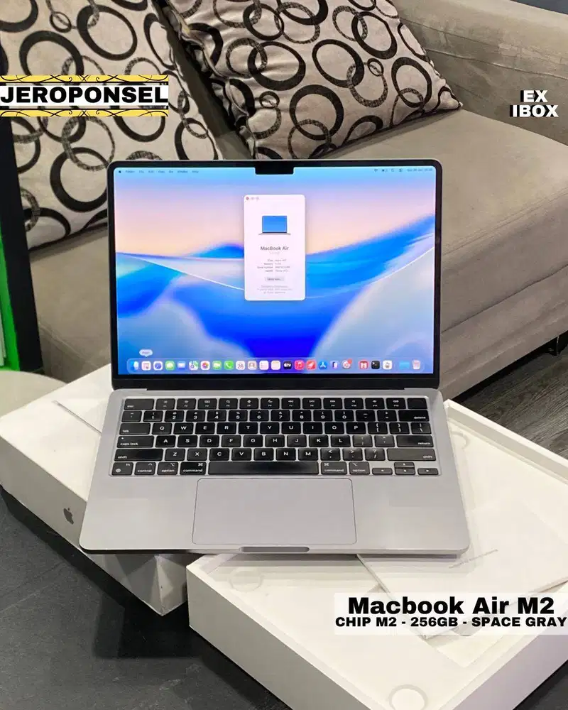 MACBOOK AIR M2 256GB GRAY EX IBOX MULUS FULL SET ORIGINAL GARANSI