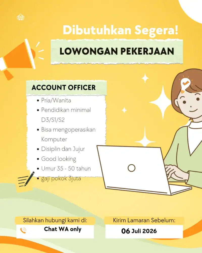 Hanya untuk yg sudah berpengalaman dan memenuhi kualifikasi