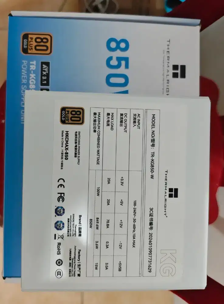 PSU Thermalright TR-KG850-W 80 Gold Plus 850 Watt White