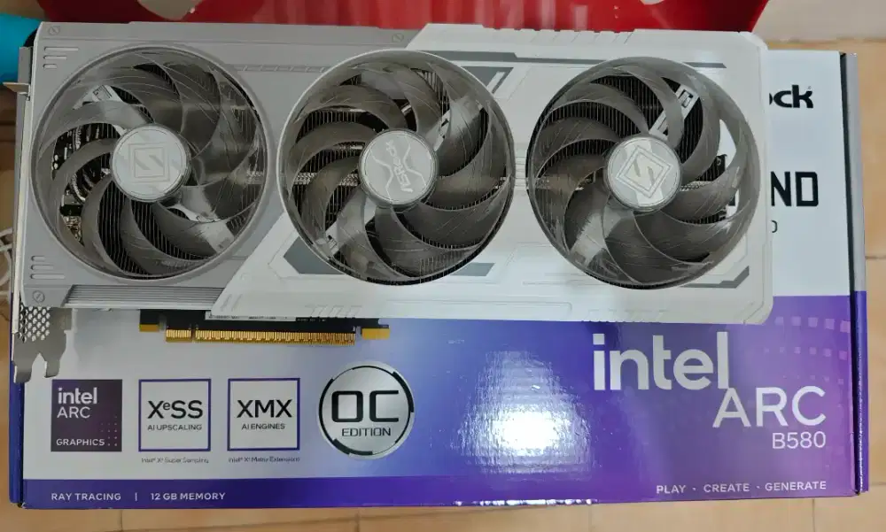 VGA Card Intel Arc B580 Asrock Steel Legend 12 GB White
