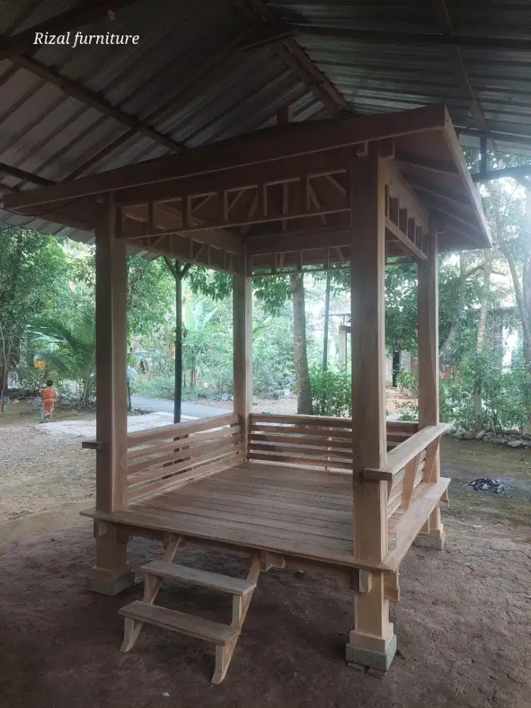 Saung gazebo jati ready stok 2x2m
