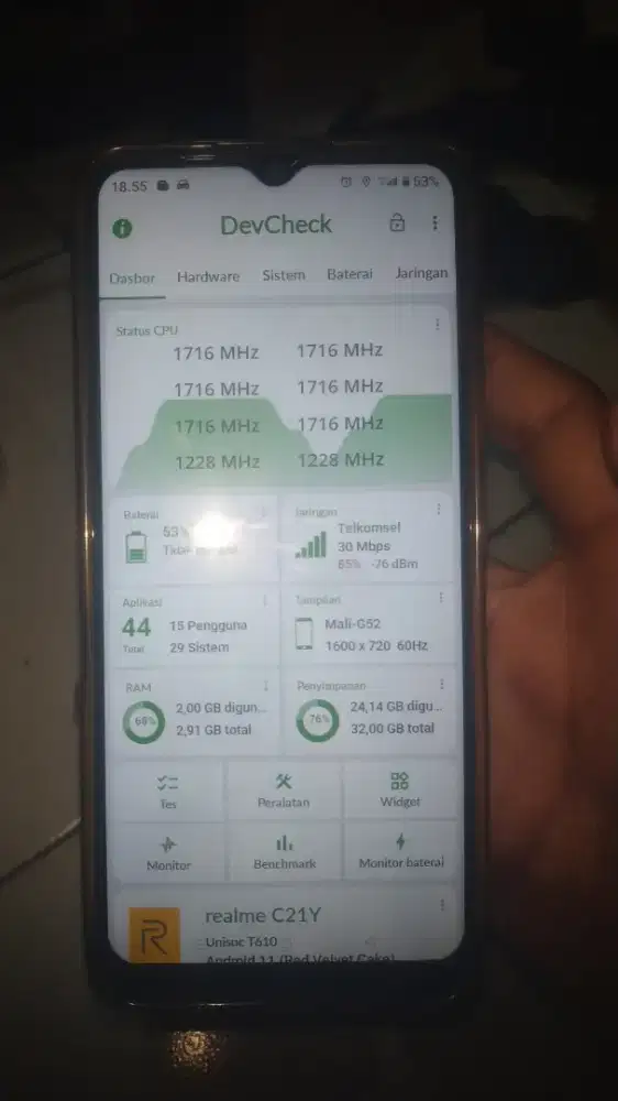 Realme c21y 3/32 unisoc mantap