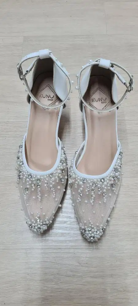 Sepatu pesta wanita premium, wedding shoes an pearl, sepatu pengantin