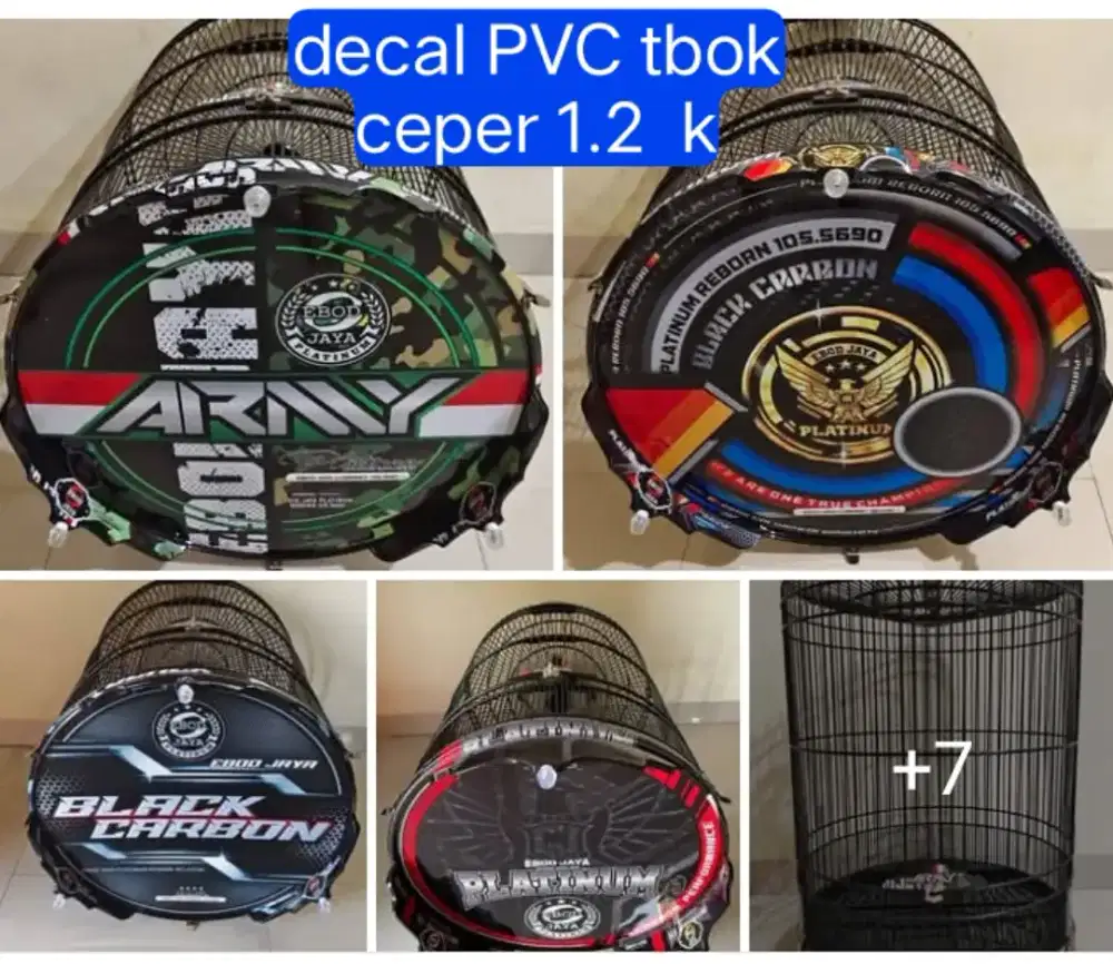 Kandang murai Ebod jaya platinum decal PVC no 2 tebok ceper 1.2 k
