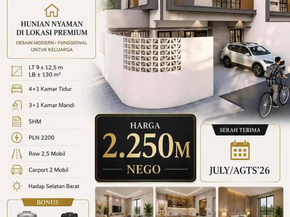 Sutorejo tengah jual rumah baru Gres minimalis strategis dekat kampus dan mall