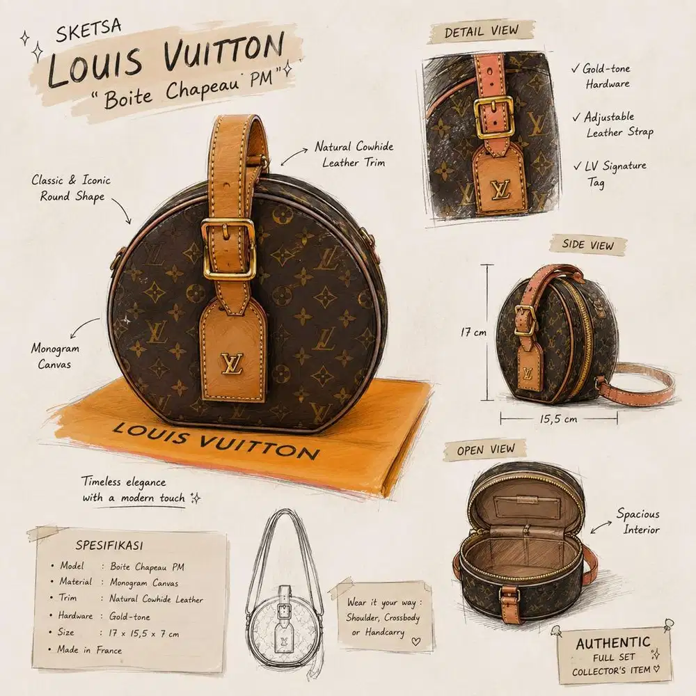 LV PETITE BOITE CHAPEAU MONOGRAM 2018 LV TAS SECOND LIKE NEW