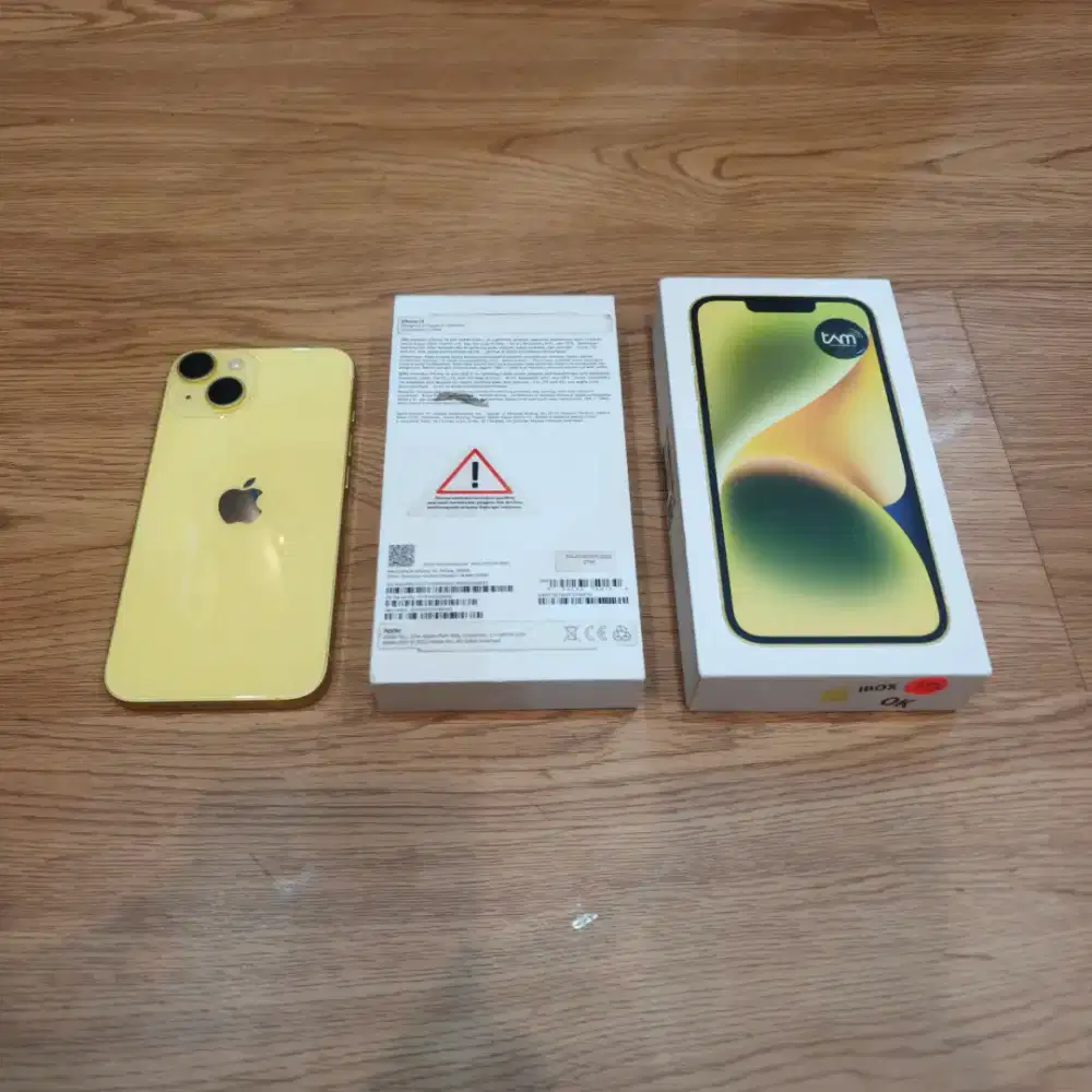 iPhone 14 128Gb Kuning Resmi iBox Fullset Mulus
