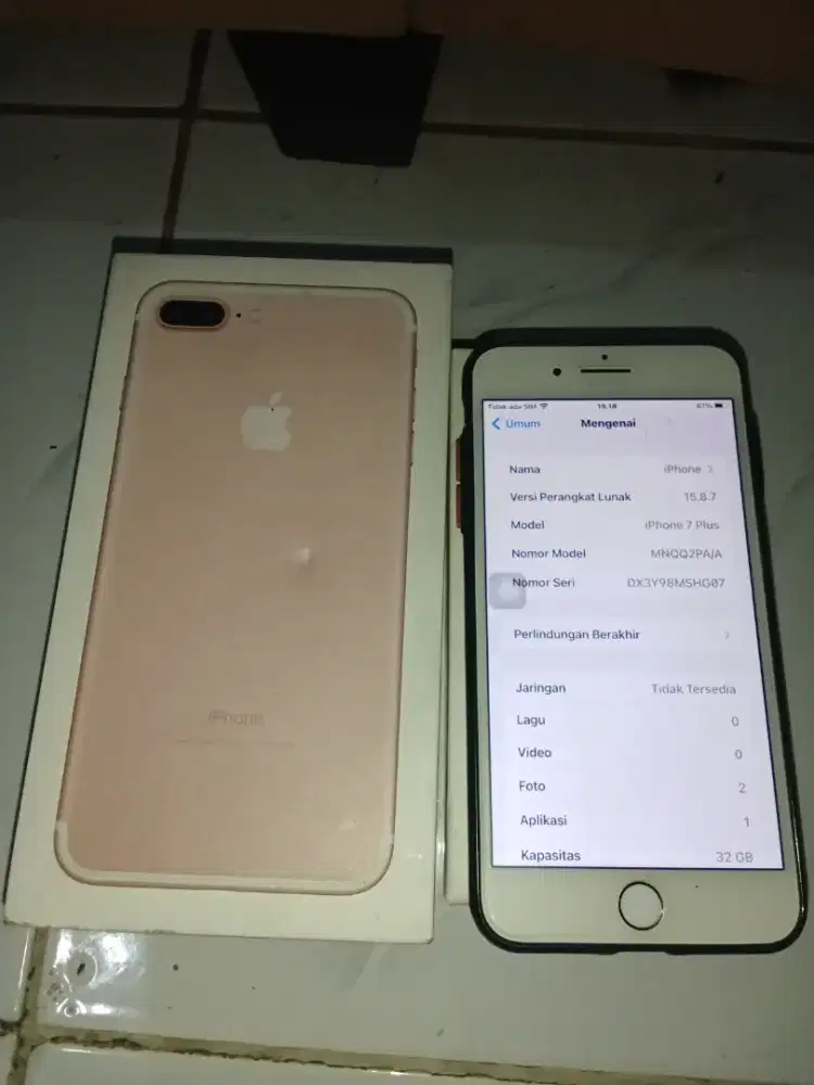 Di jual hp iPhone 7plus iBox 32 fullset