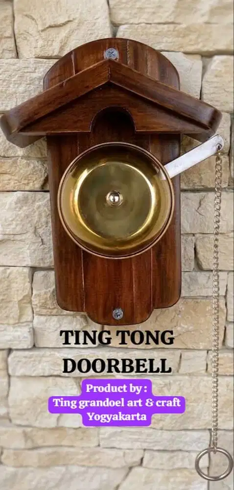 Lonceng pintu suara ting tong / doorbell / bel pintu kayu / bell antik