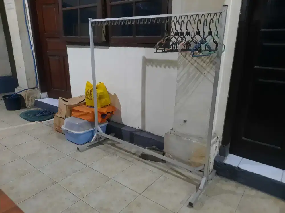 JEMURAN STAINLES BAHAN BAGUS UKURAN LEBAR 2 MTR+BONUS PERABOTAN MAKAN