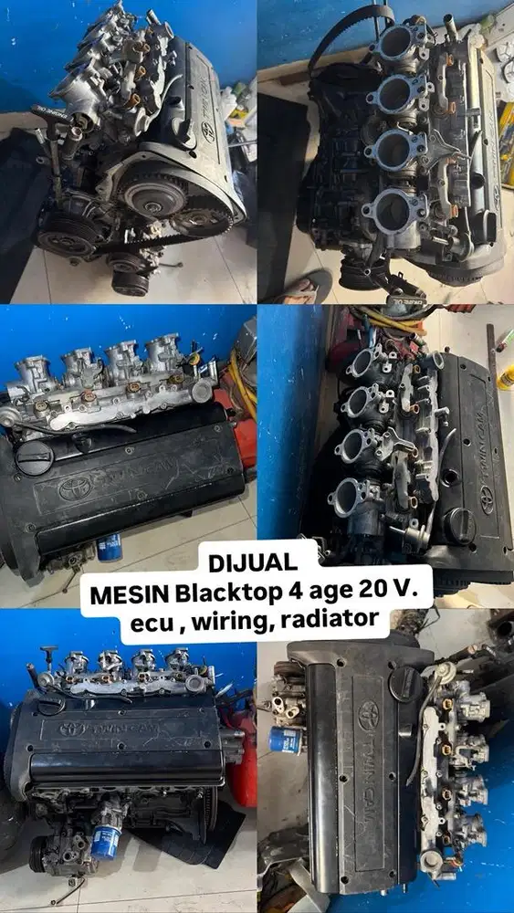 DIJUAL mesin Blacktop 4 age 20 V. ecu , wiring , radiator