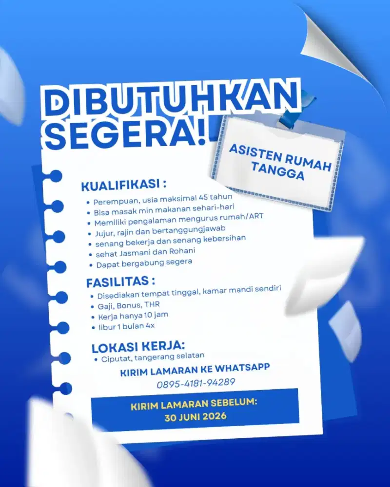 Dibutuhkan segera art