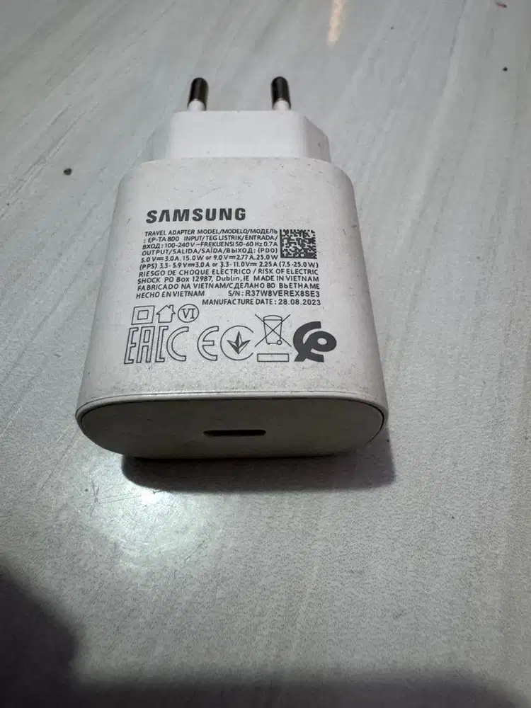 kepala charger samsung ori