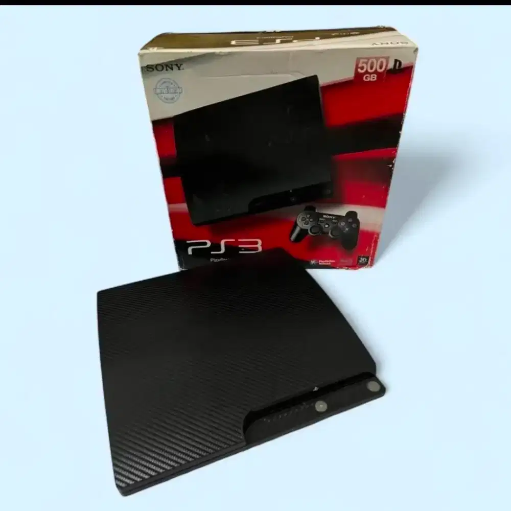 PS3 Slim Charcoal Black Mulus + 2 Stik (Bonus Cooling Pad)