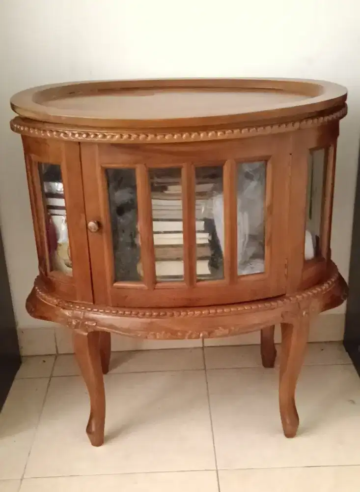 Meja Oval Kayu Jati