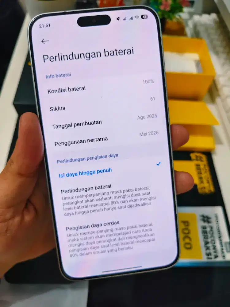 Poco F7 Ram 12/512 Gb White Fullset Pemakaian 1 bulan Like New BH 100%