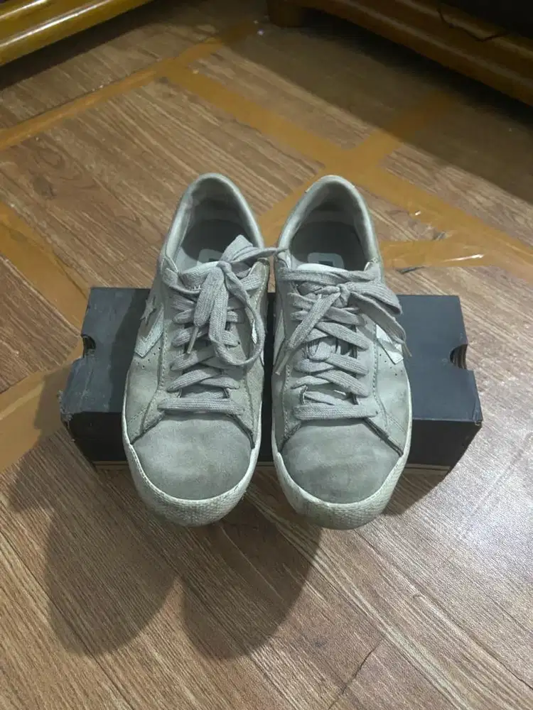 Sepatu Converse CONS PL Vulc Pro OX Grey Suede Original